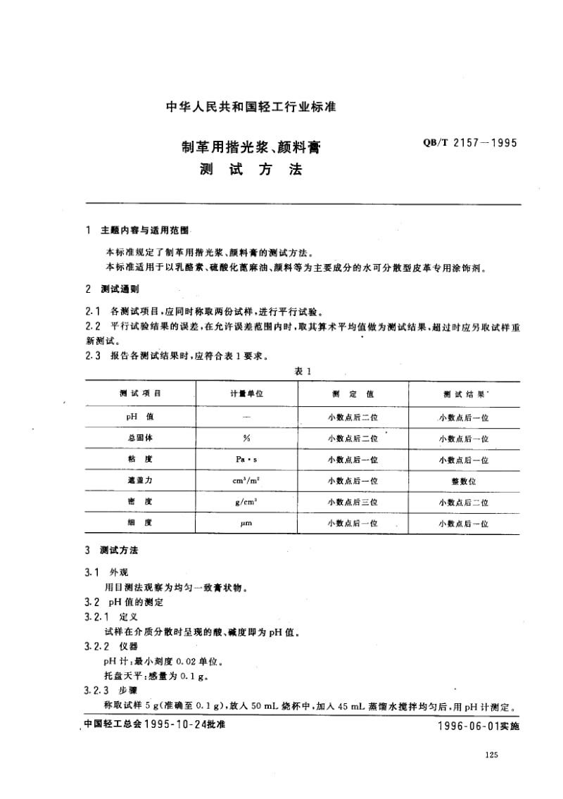 75386 制革用揩光浆、颜料膏测试方法 标准 QB T 2157-1995.pdf_第1页