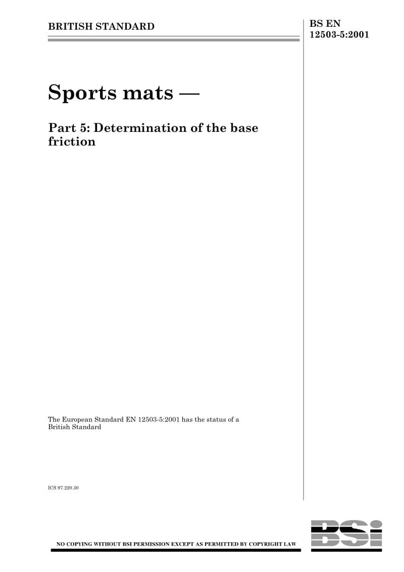 BS EN 12503-5-2001 Sports mats. Determination of the base friction1.pdf_第1页