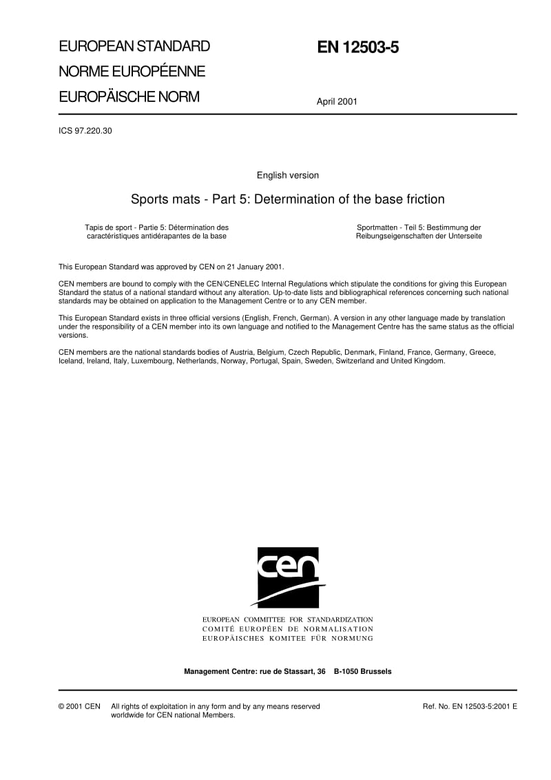 BS EN 12503-5-2001 Sports mats. Determination of the base friction1.pdf_第3页