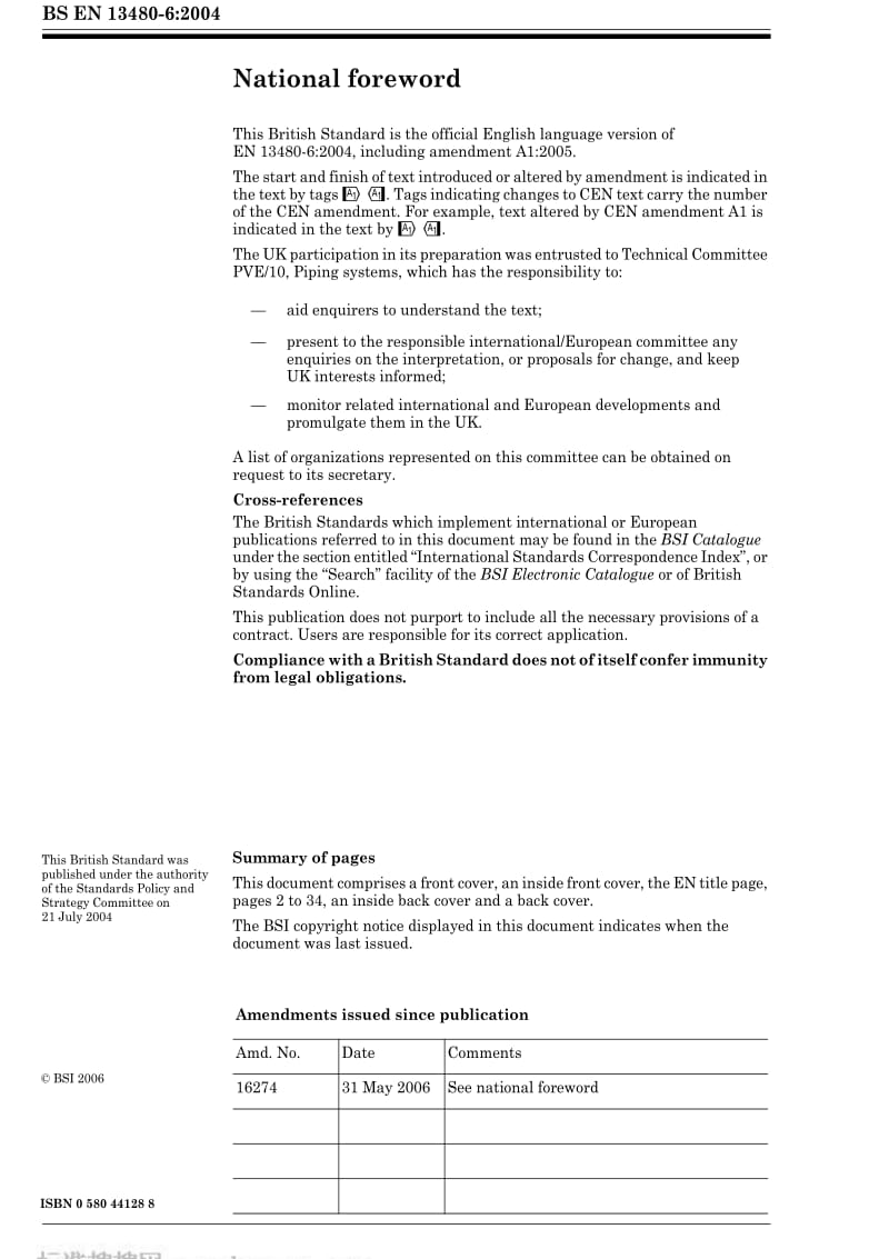 BS EN 13480-6-2004 金属工业管道 第6部分 埋地管道的附加要求.pdf_第2页