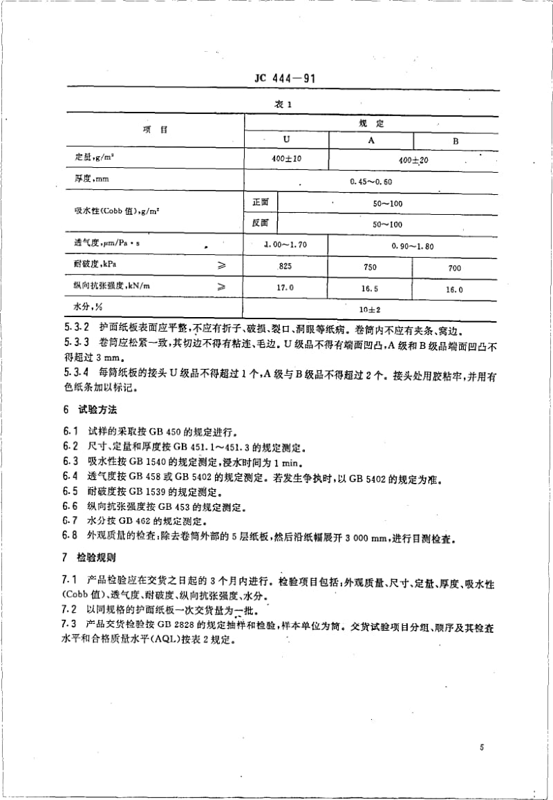 JC-T 444-1991(96) 建筑用草板护面纸板.pdf.pdf_第2页