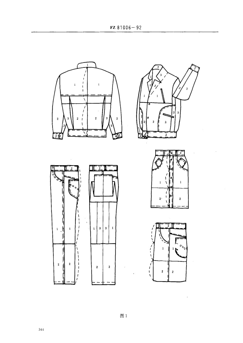 FZ纺织标准-FZ 81006-1992 牛仔服装.pdf_第3页