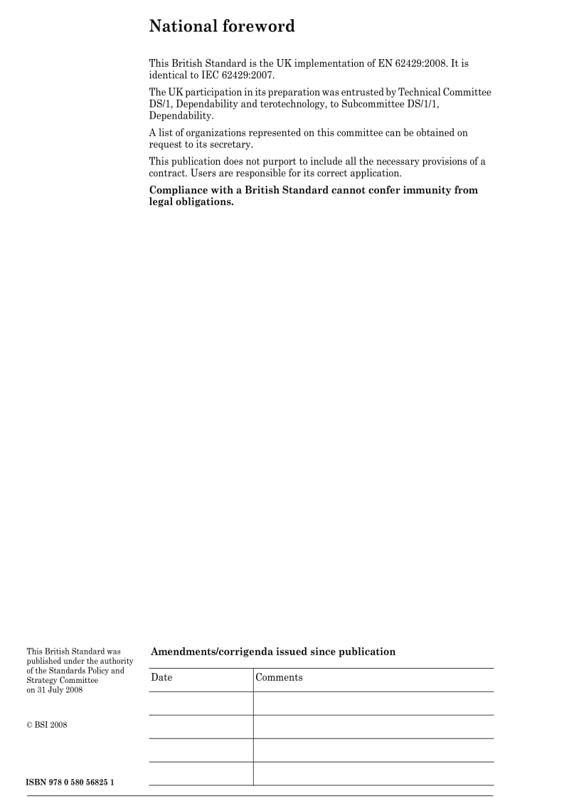 BS EN 62429-2008 Reliability growth — Stress testing for early failures in unique complex systems.pdf_第2页