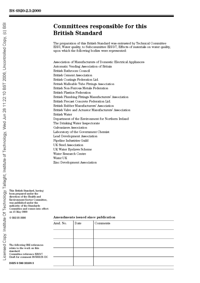 BS 6920-2.3-2000 根据非金属产品对水质影响人接触类消耗水要求用水的非金属产品的适宜性.试验方法.水的外观质量.pdf_第2页