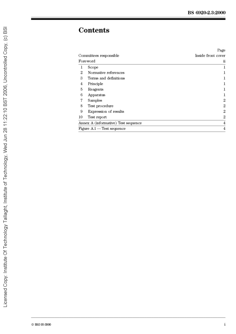 BS 6920-2.3-2000 根据非金属产品对水质影响人接触类消耗水要求用水的非金属产品的适宜性.试验方法.水的外观质量.pdf_第3页