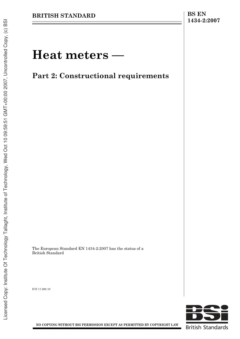 BS EN 1434-2-2007 Heat meters. Constructional requirements.pdf_第1页