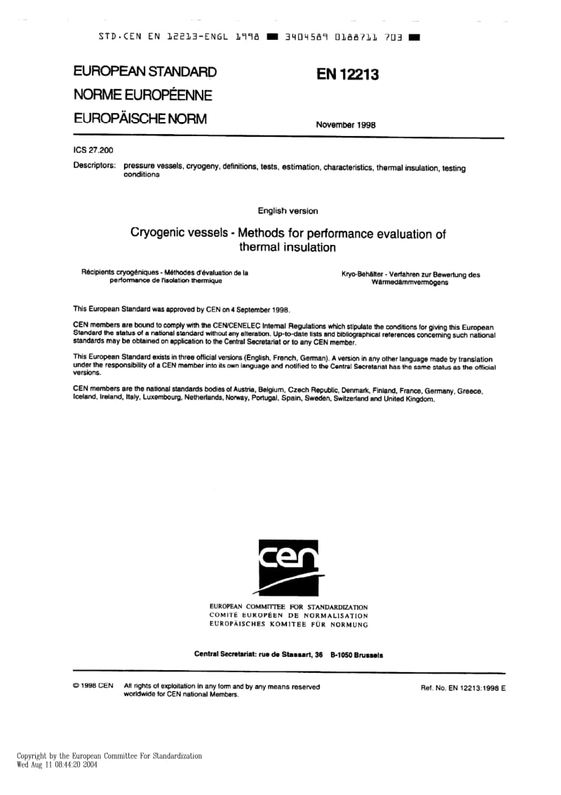 BS EN 12213-1998 低温容器.热绝缘性能评估方法.pdf_第2页