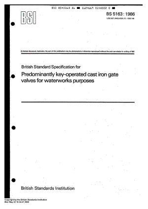 BS 5163-1986 专用扳把操作的供水用铸铁闸阀.pdf