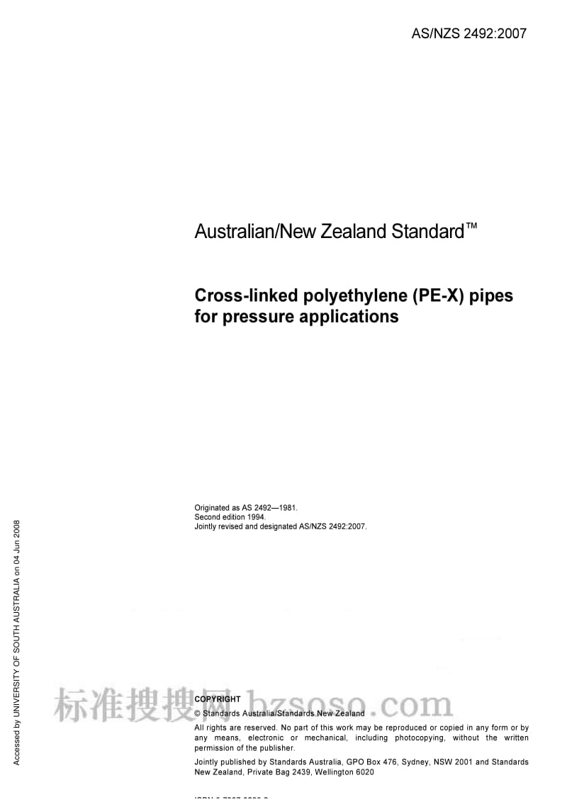 AS NZS 2492-2007 Cross-linked polyethylene (PE-X) pipes for pressure applications.pdf_第3页