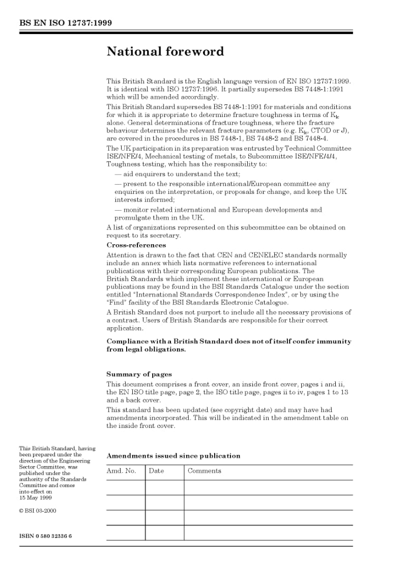 BS EN 12737-1999 金属材料-平面应变断裂韧性的测定.pdf_第2页