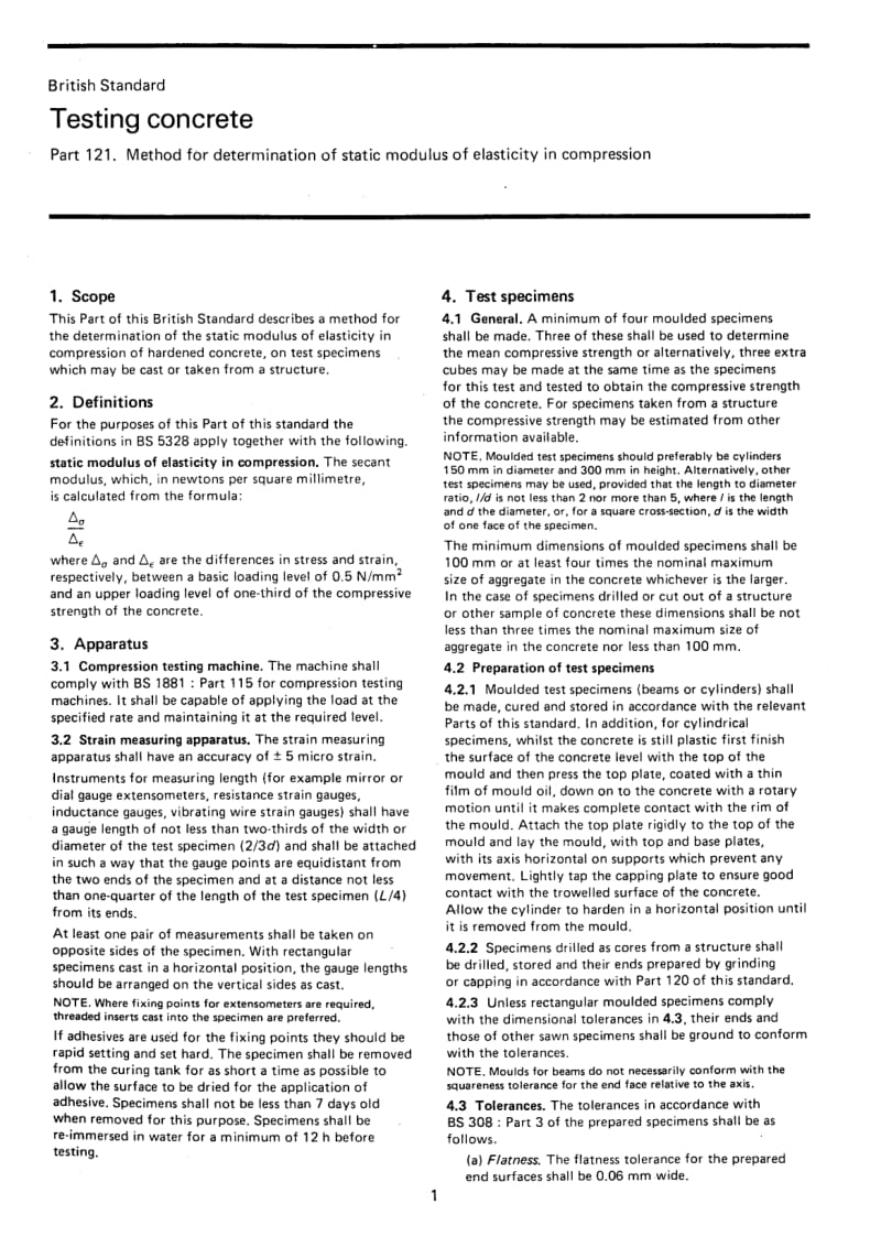 BS 1881∶Part121∶1983 Testing concrete. Method for determination of static modulus of elasticity in compression.pdf_第2页