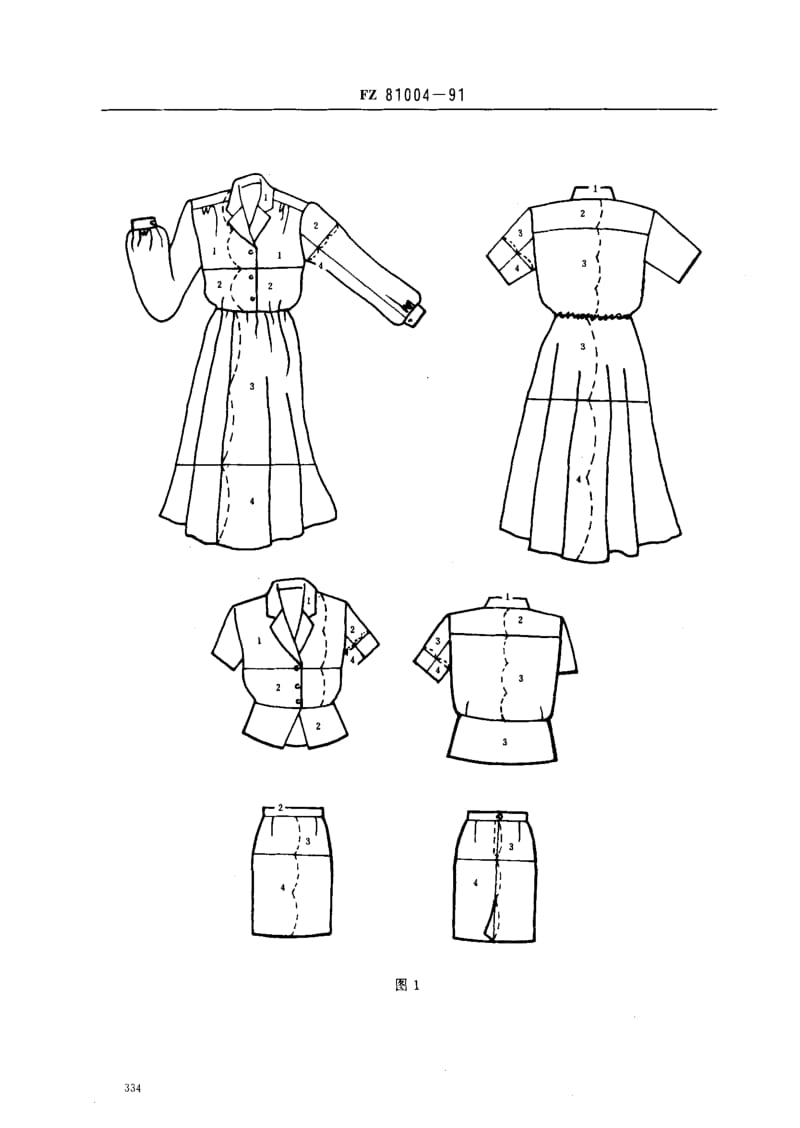 FZ纺织标准-FZ 81004-1991 连衣裙、裙套.pdf_第3页