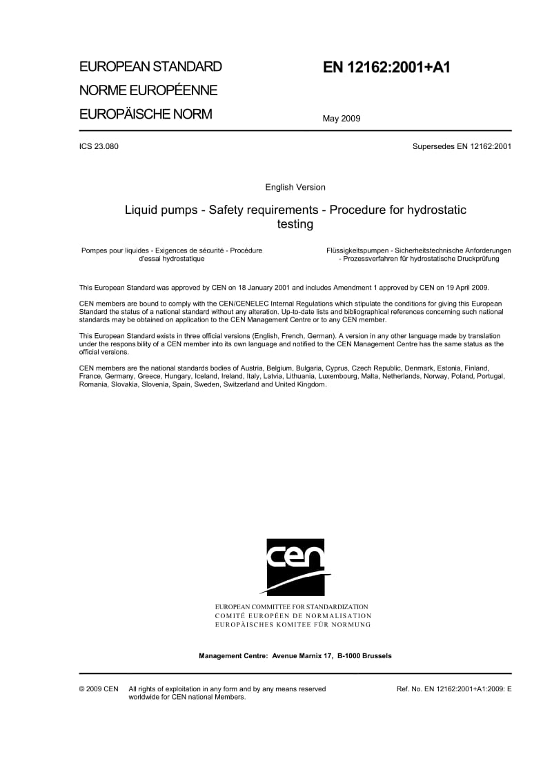 BS EN 12162-2001+A1-2009 液体泵的安全要求.水压试验程序.pdf_第3页