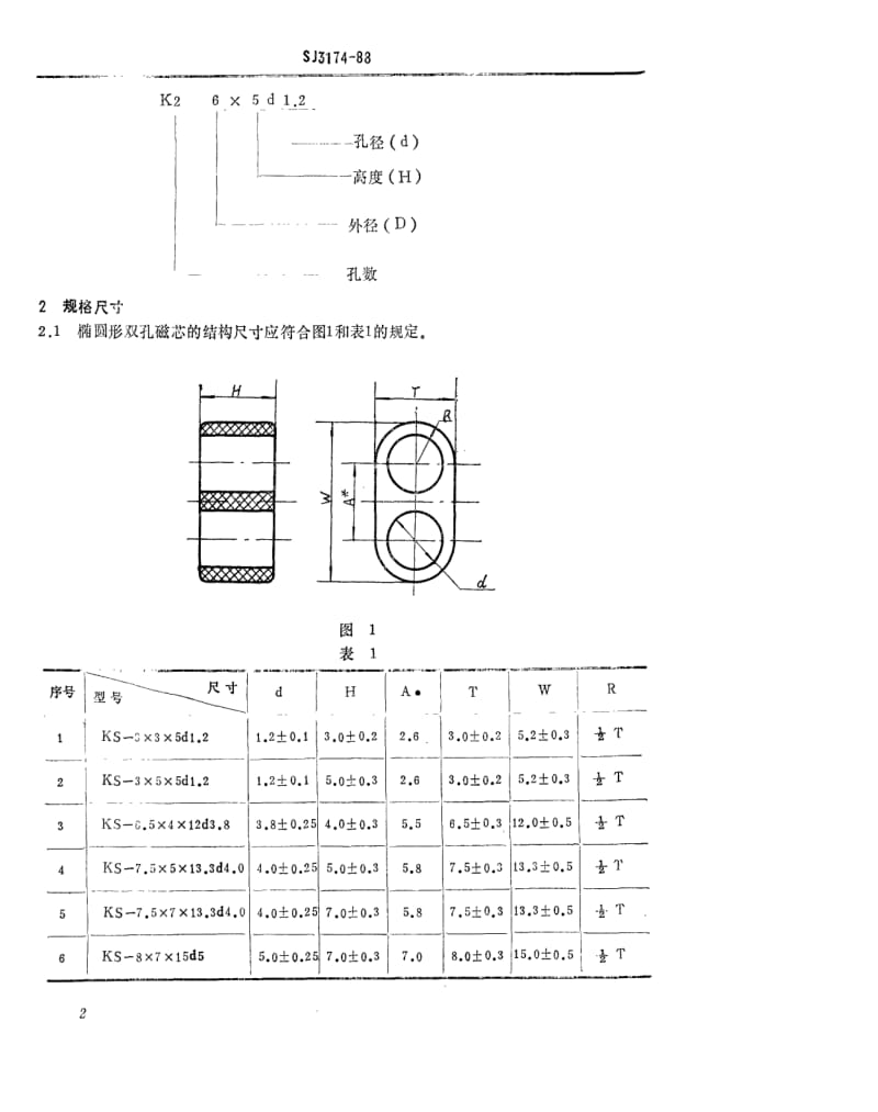 [电子标准]-SJ 3174-1988 磁性氧化物制成的双孔及多孔磁芯尺寸系列.pdf_第3页