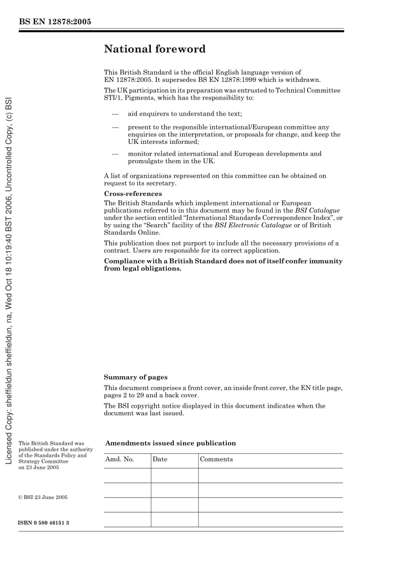 【BS英国标准】BS EN 12878-2005 Pigments for the colouring of building materials based on cement and or lime - Specifications and methods of test.pdf_第2页