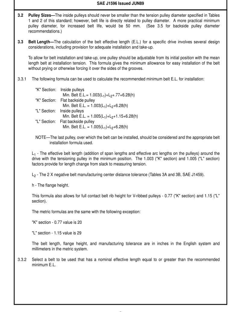 SAE J1596-1989 AUTOMOTIVE V-RIBBED BELT DRIVES AND TEST METHODS.pdf_第2页