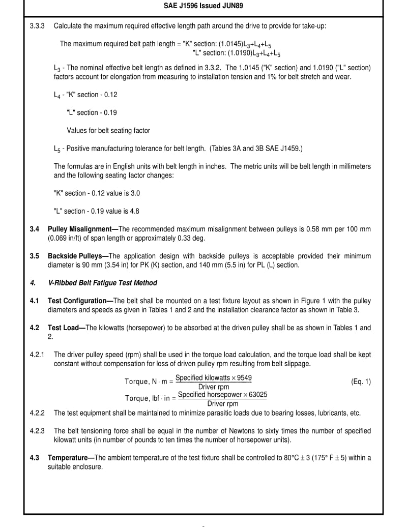 SAE J1596-1989 AUTOMOTIVE V-RIBBED BELT DRIVES AND TEST METHODS.pdf_第3页