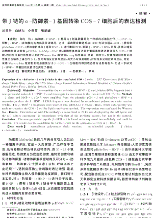 带J链的α防御素1基因转染COS7细胞后的表达检测.pdf