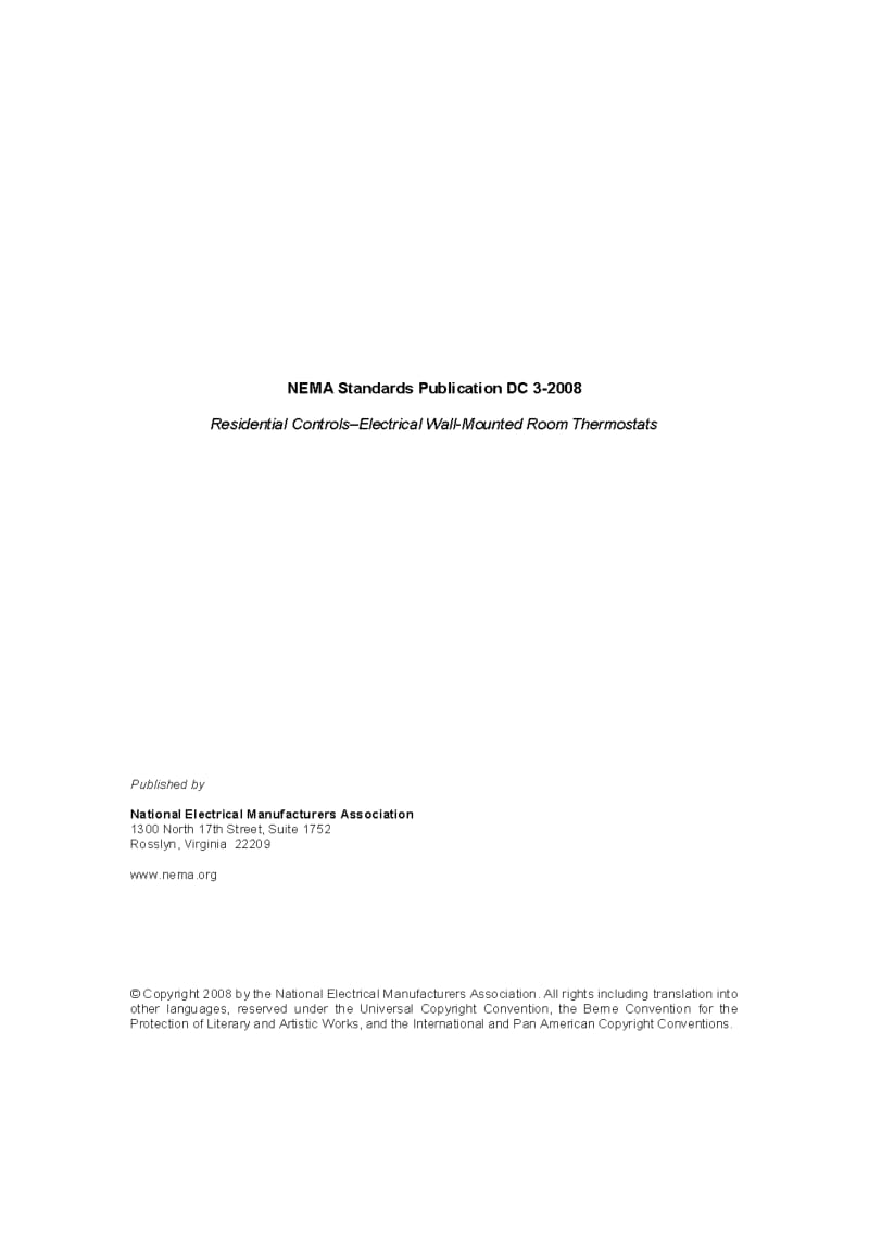 NEMA DC 3-2008 Residential Controls–Electrical Wall-Mounted Room Thermostats.pdf_第3页
