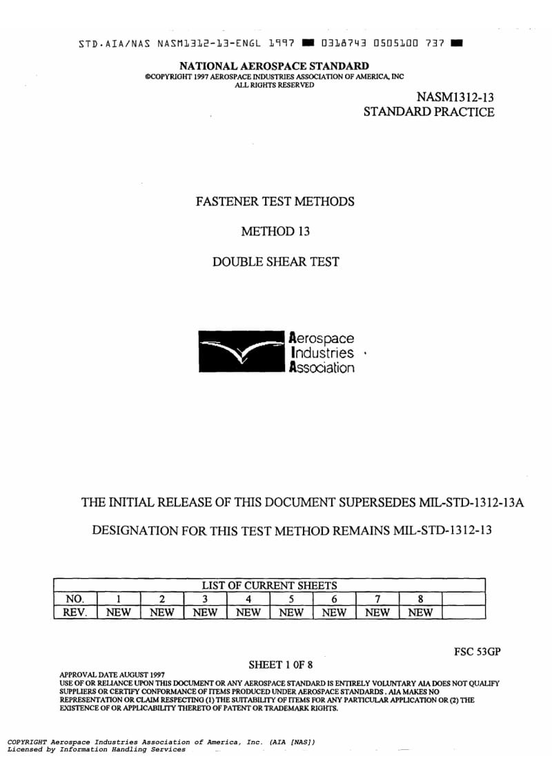 NASM 1312-13-1997 Fastener Test Methods - Method 13 Double Shear Test.pdf_第2页