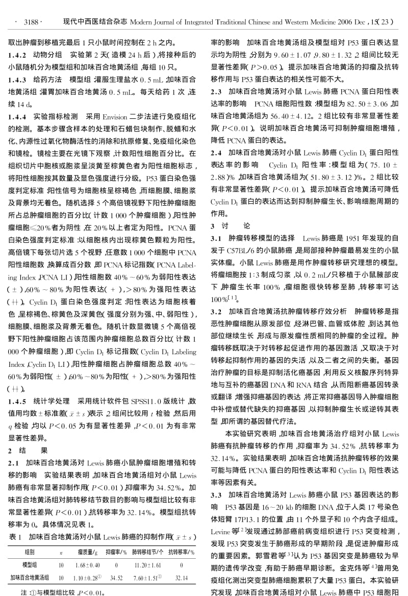 加味百合地黄汤对Lewis肺癌小鼠抗肿瘤转移作用机制的研究.pdf_第2页