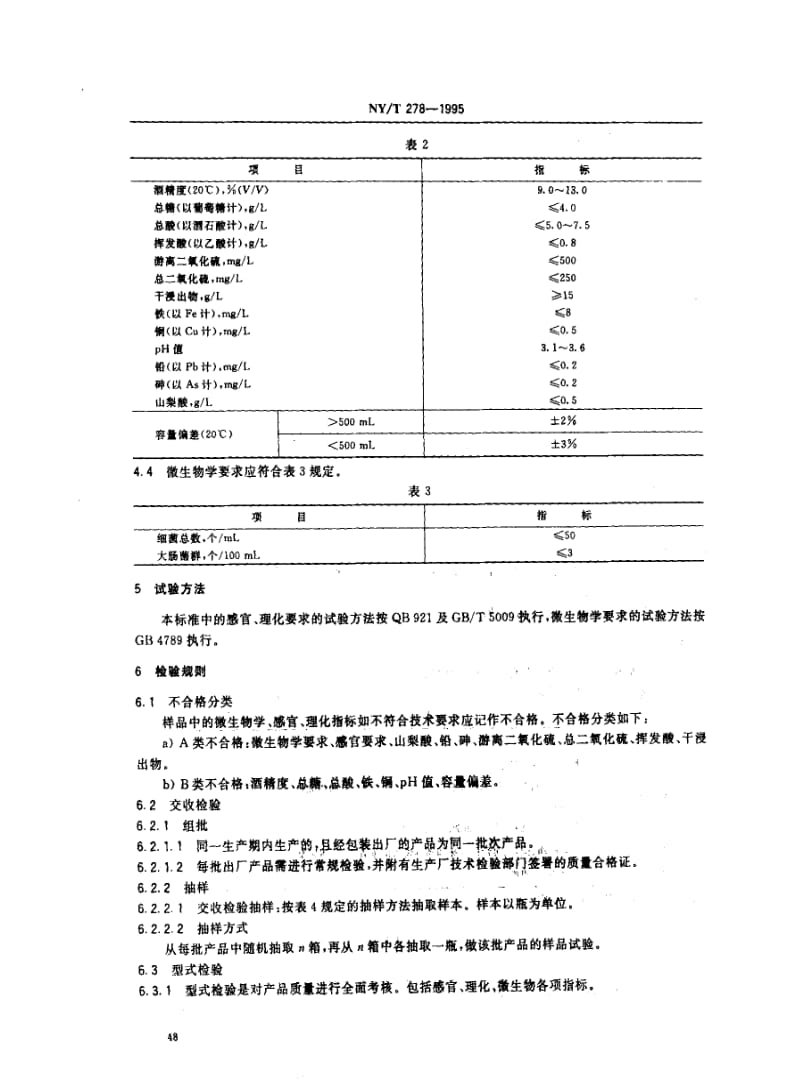 [农业标准]-NYT278-1995绿色食品 干桃红葡萄酒.pdf_第2页