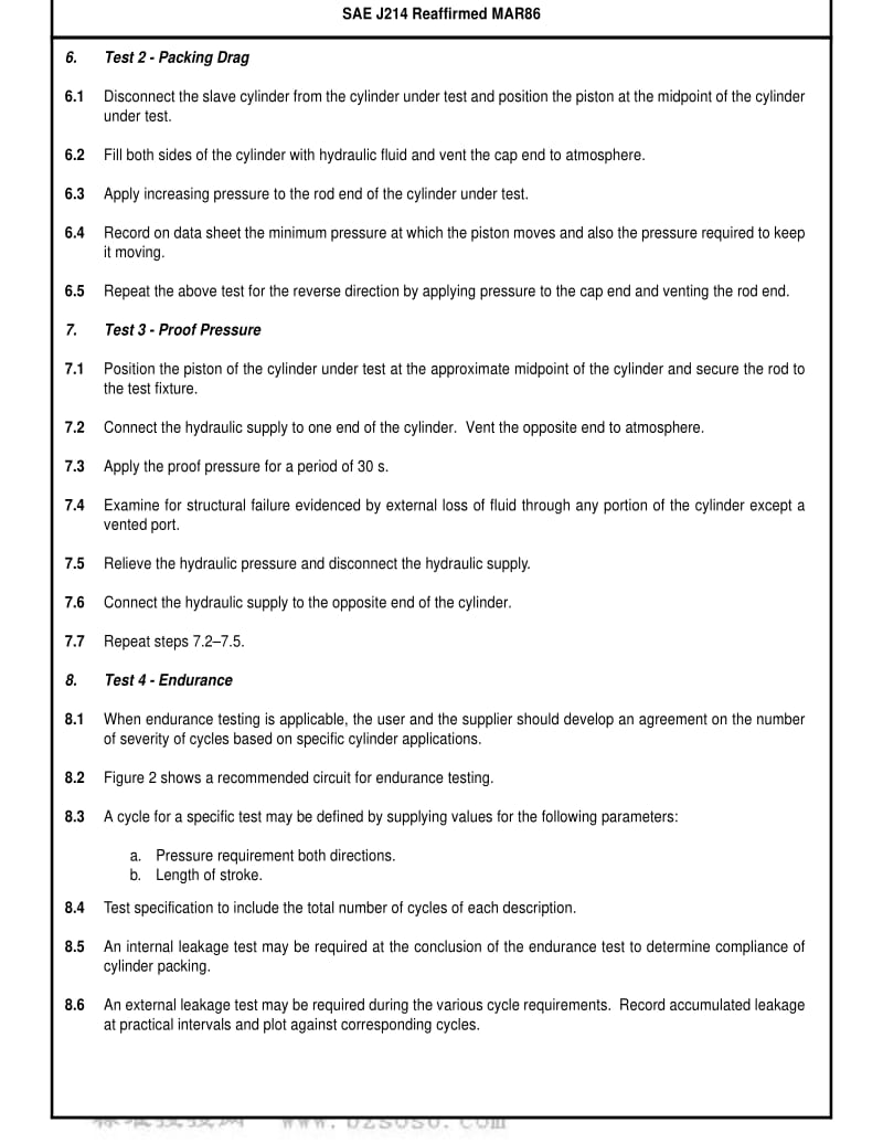 SAE J214-1986 HYDRAULIC CYLINDER TEST PROCEDURE.pdf_第3页