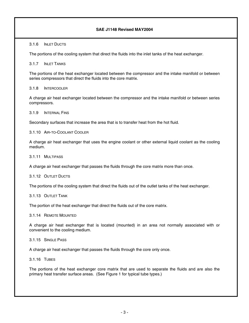 SAE J1148-2004 Engine Charge Air Cooler (CAC) Nomenclature.pdf_第3页