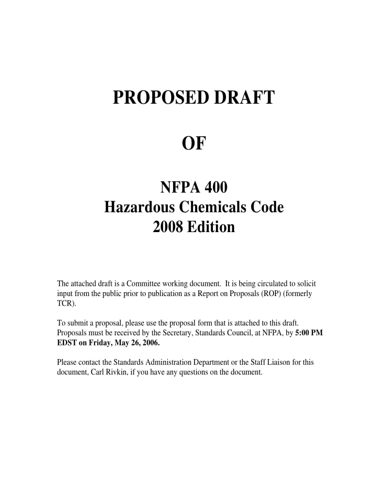 NFPA 400-2008 Draft Hazardous Chemicals.pdf_第1页