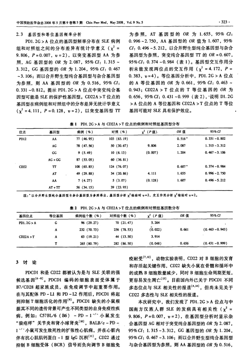 PDCD1 和 CD22 基因多态与中国南方汉族人群系统性红斑狼疮相关性研究.pdf_第3页