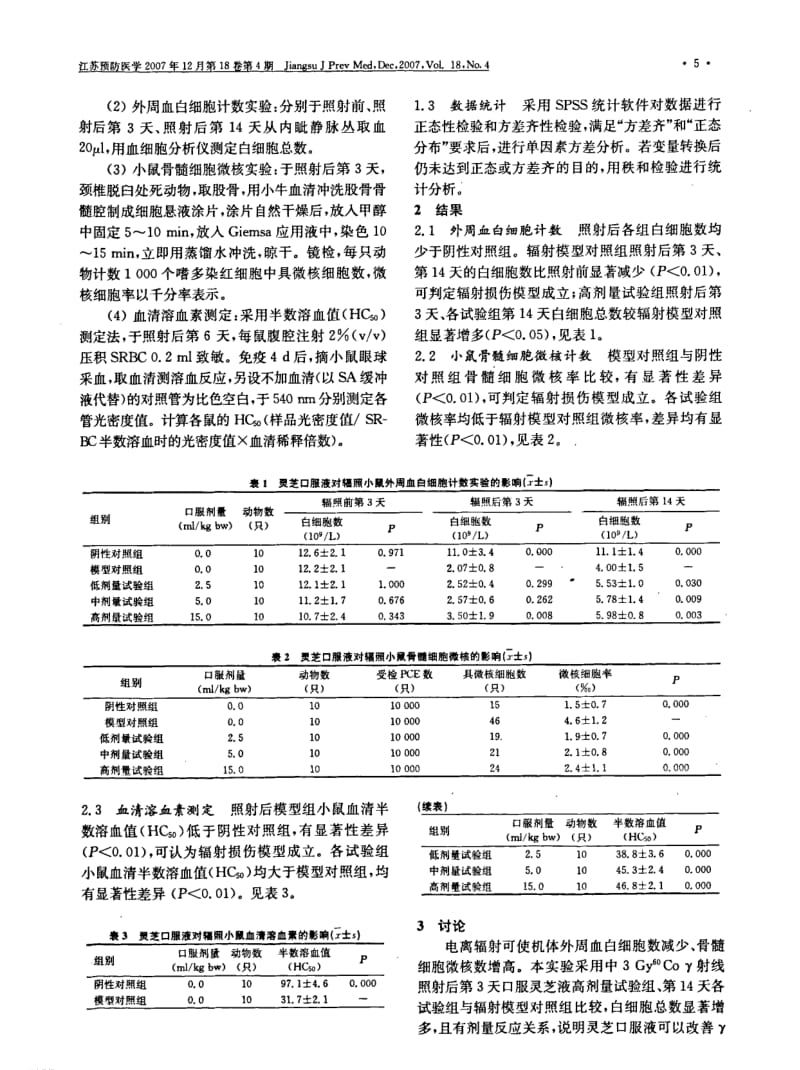 灵芝口服液对辐射危害的辅助保护功能研究.pdf_第2页