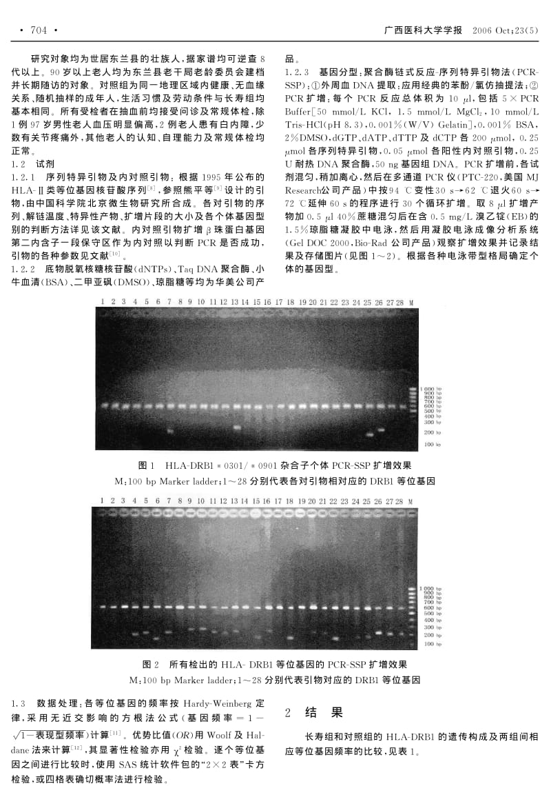 广西东兰县壮族长寿老人HLADRB1基因的多态性研究.pdf_第2页