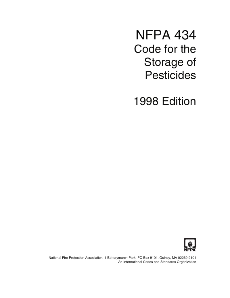 NFPA 434-1998 Code for the Storage of Pesticides.pdf_第1页