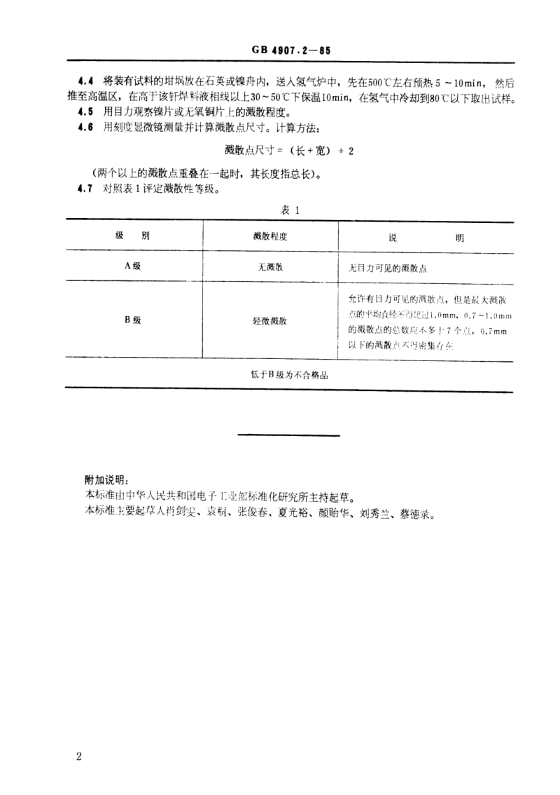 [电子标准]-SJT 10755-1996 电子器件用金、银及其合金钎焊料检验方法 溅散性检验方法.pdf_第2页