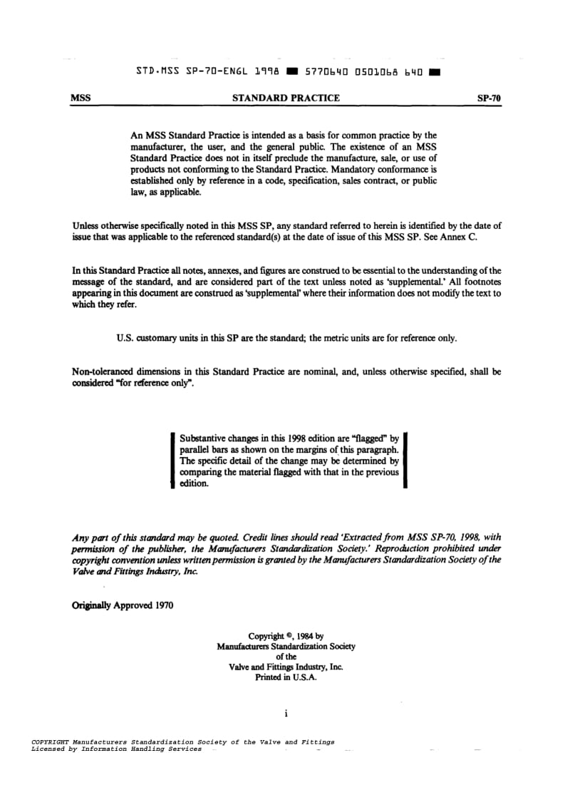 MSS SP-70-1998 法兰端和螺纹端铸铁闸阀.pdf_第2页