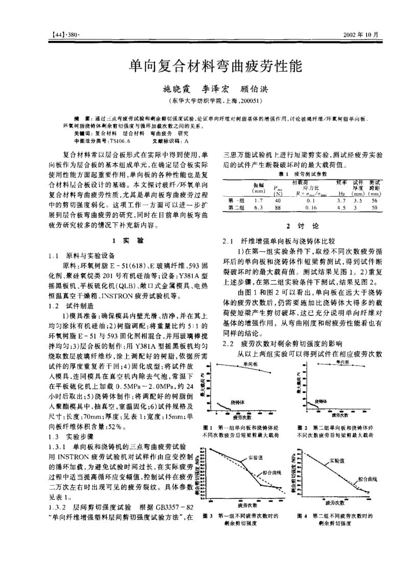 单向复合材料弯曲疲劳性能.pdf_第1页