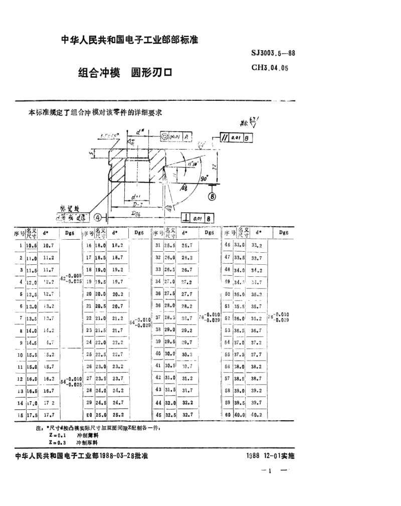 [电子标准]-SJ 3003.5-1988 组合冲模 圆形刃口.pdf_第1页