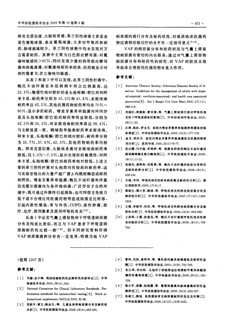 呼吸机相关性肺炎患者气囊上滞留物病原菌分布及耐药性分析.pdf_第3页