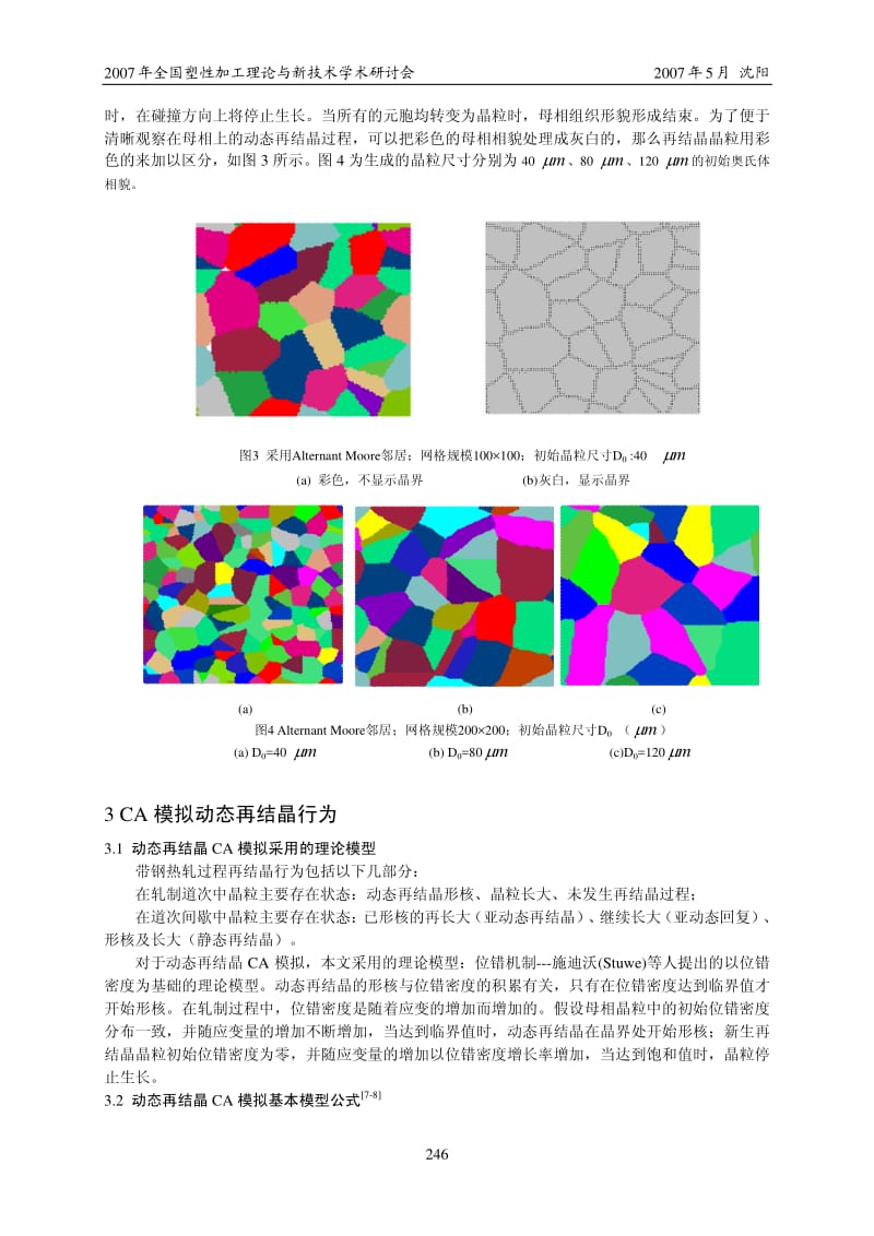 热压带钢动态再结晶行为的元胞自动机模拟－全国轧钢会议07.pdf_第3页