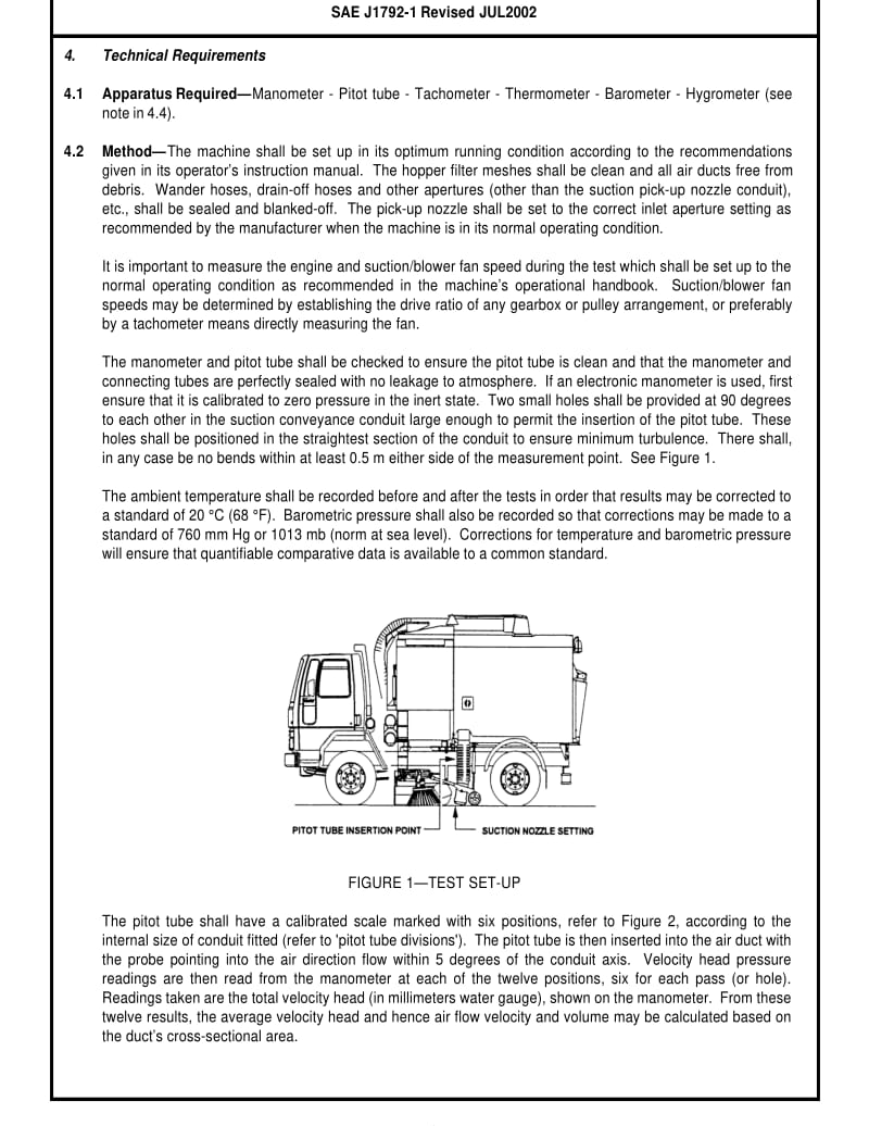 SAE J1792-1-2002 Self-Propelled Sweepers.Air Flow Performance—Part 1∶ Suction Air Volume Performance.pdf_第2页