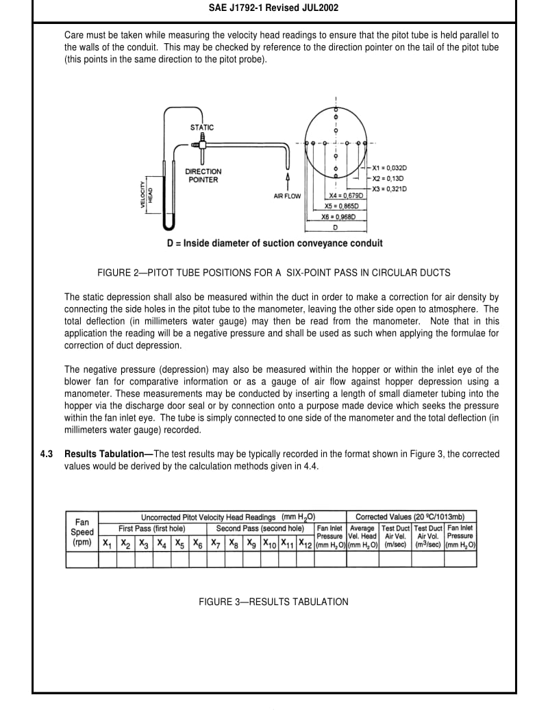 SAE J1792-1-2002 Self-Propelled Sweepers.Air Flow Performance—Part 1∶ Suction Air Volume Performance.pdf_第3页