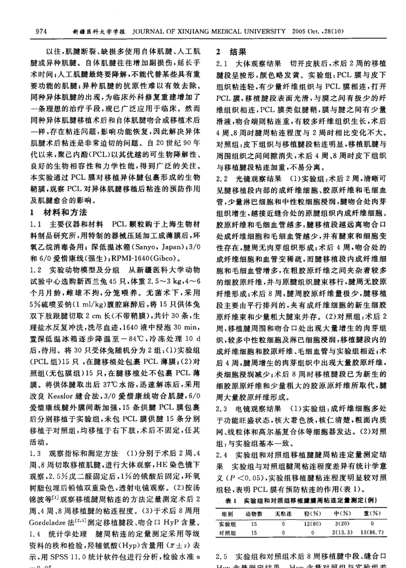 PCL膜对同种异体肌腱移植后粘连预防作用的实验研究.pdf_第2页