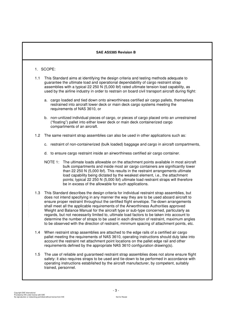 SAE AS 5385B-2004 Cargo Restraint Straps - Design Criteria and Testing Methods.pdf_第3页