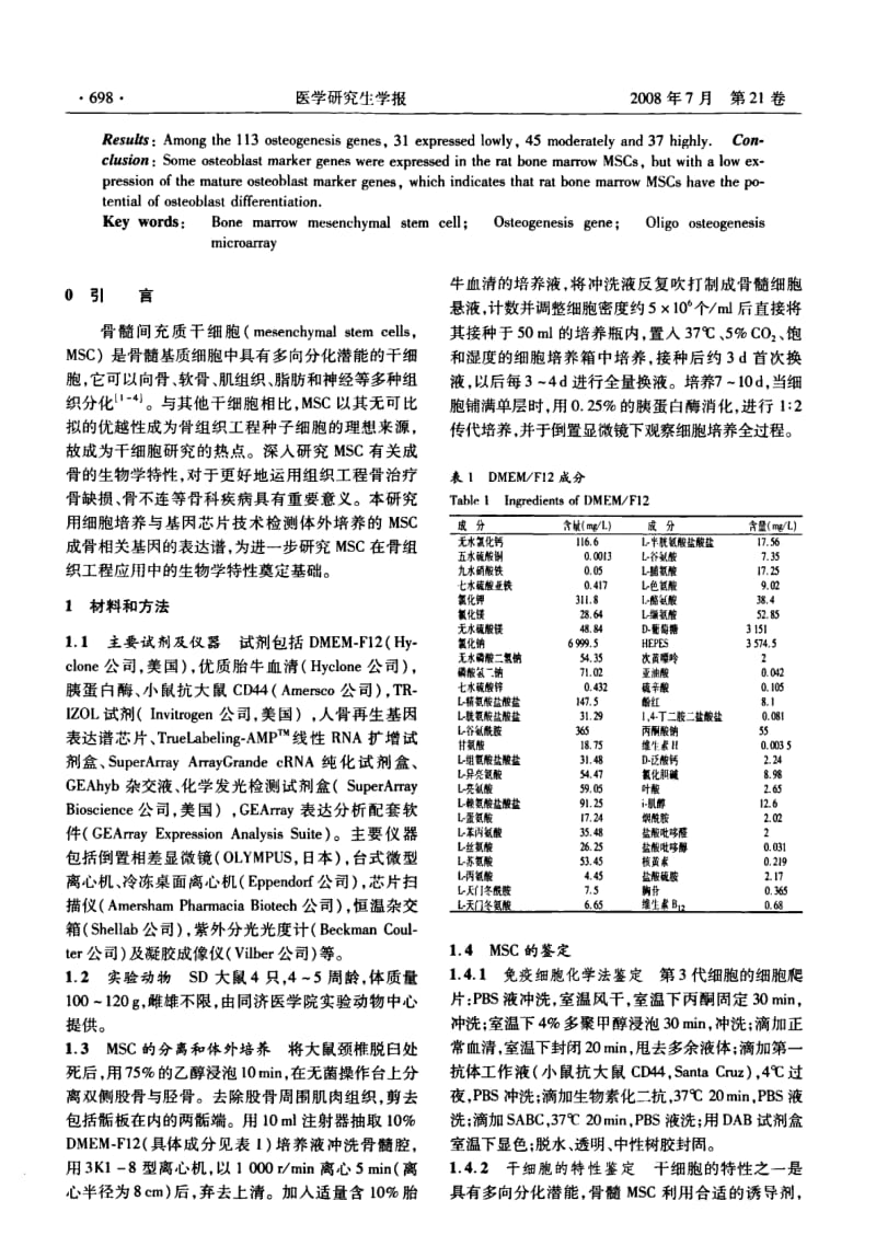 体外培养大鼠骨髓间充质干细胞成骨基因表达谱的检测.pdf_第2页