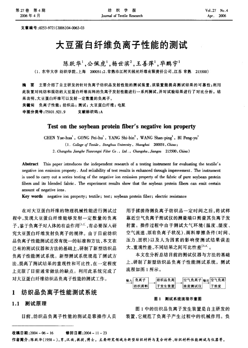 大豆蛋白纤维负离子性能的测试.pdf_第1页