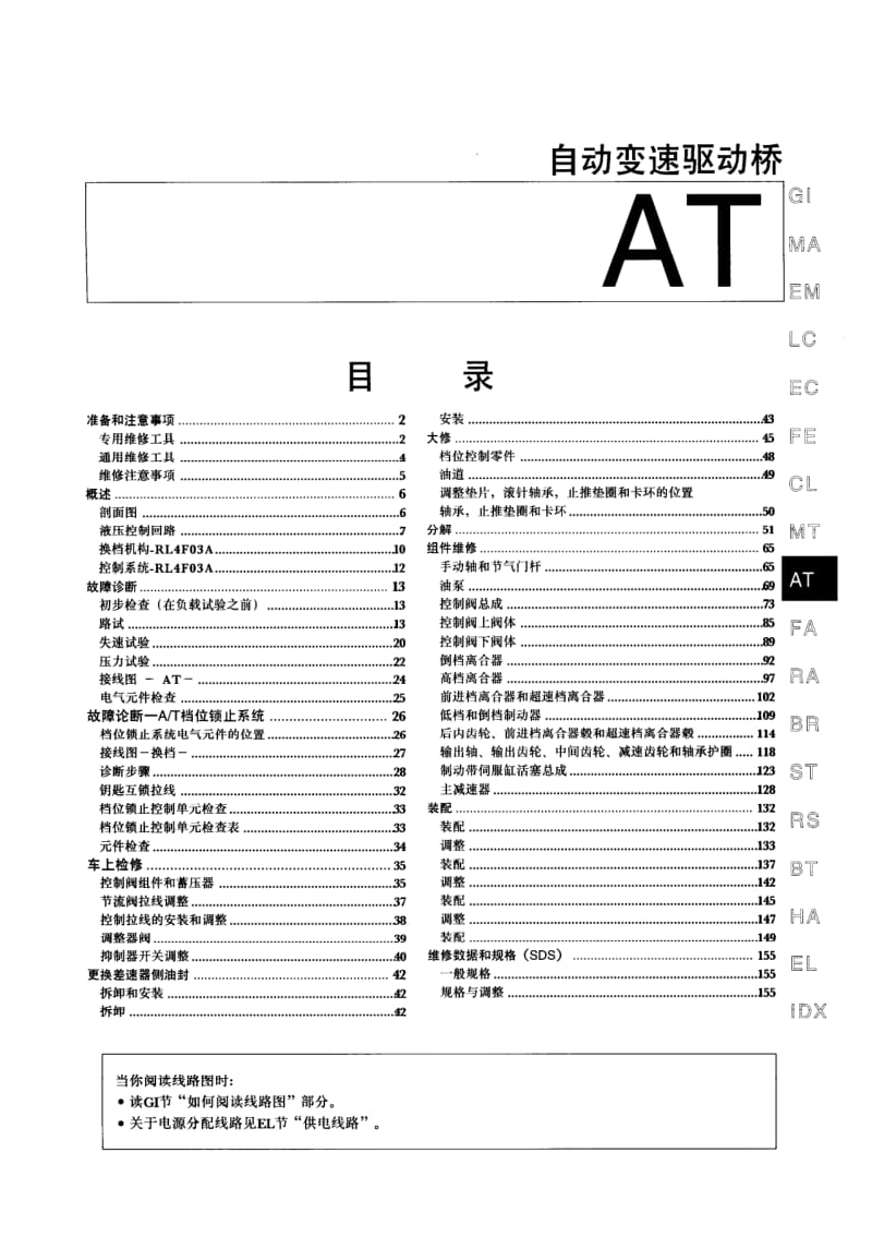 NISSAN B14维修手册-AT.pdf_第1页