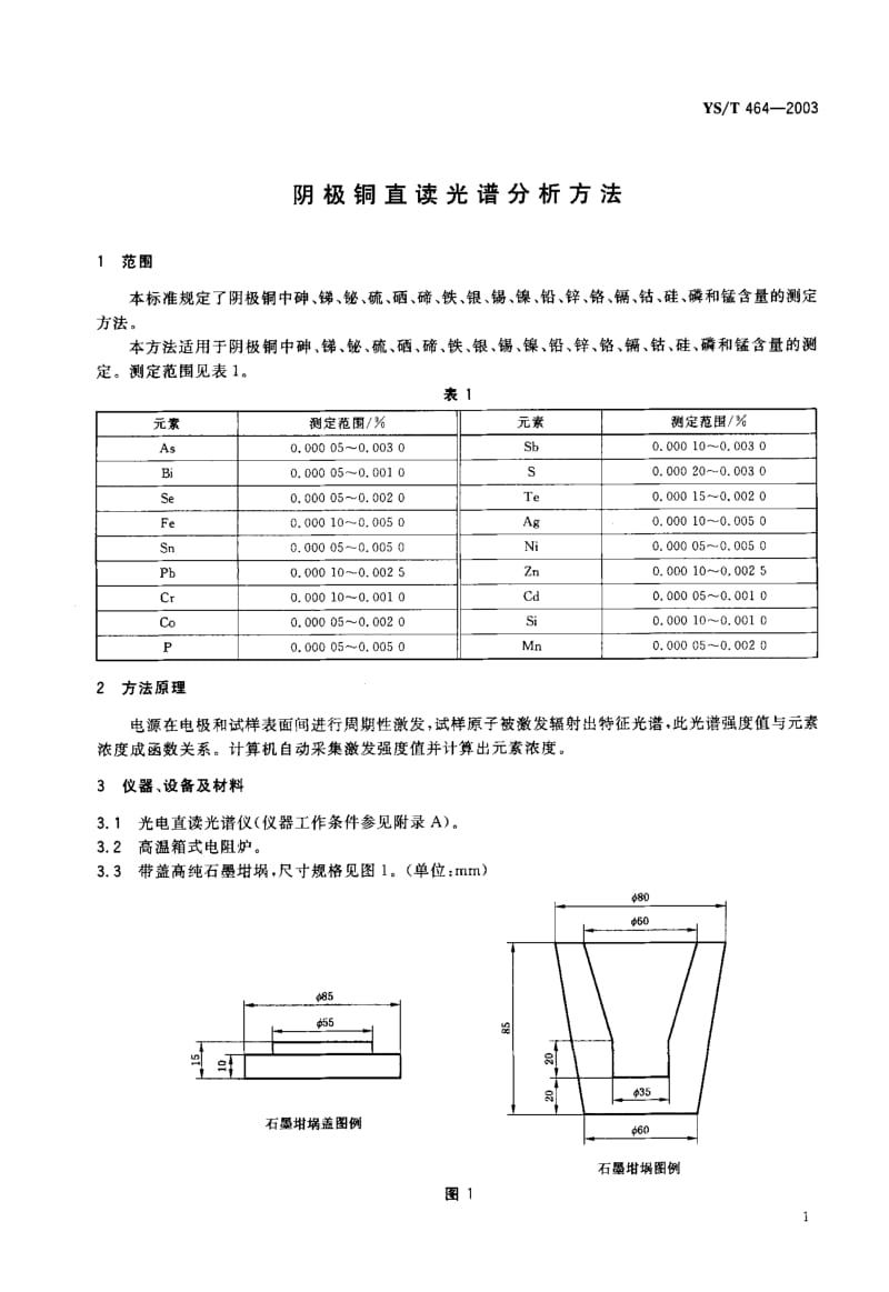 YS-T 464-2003 阴极铜直读光谱分析方法.pdf.pdf_第2页