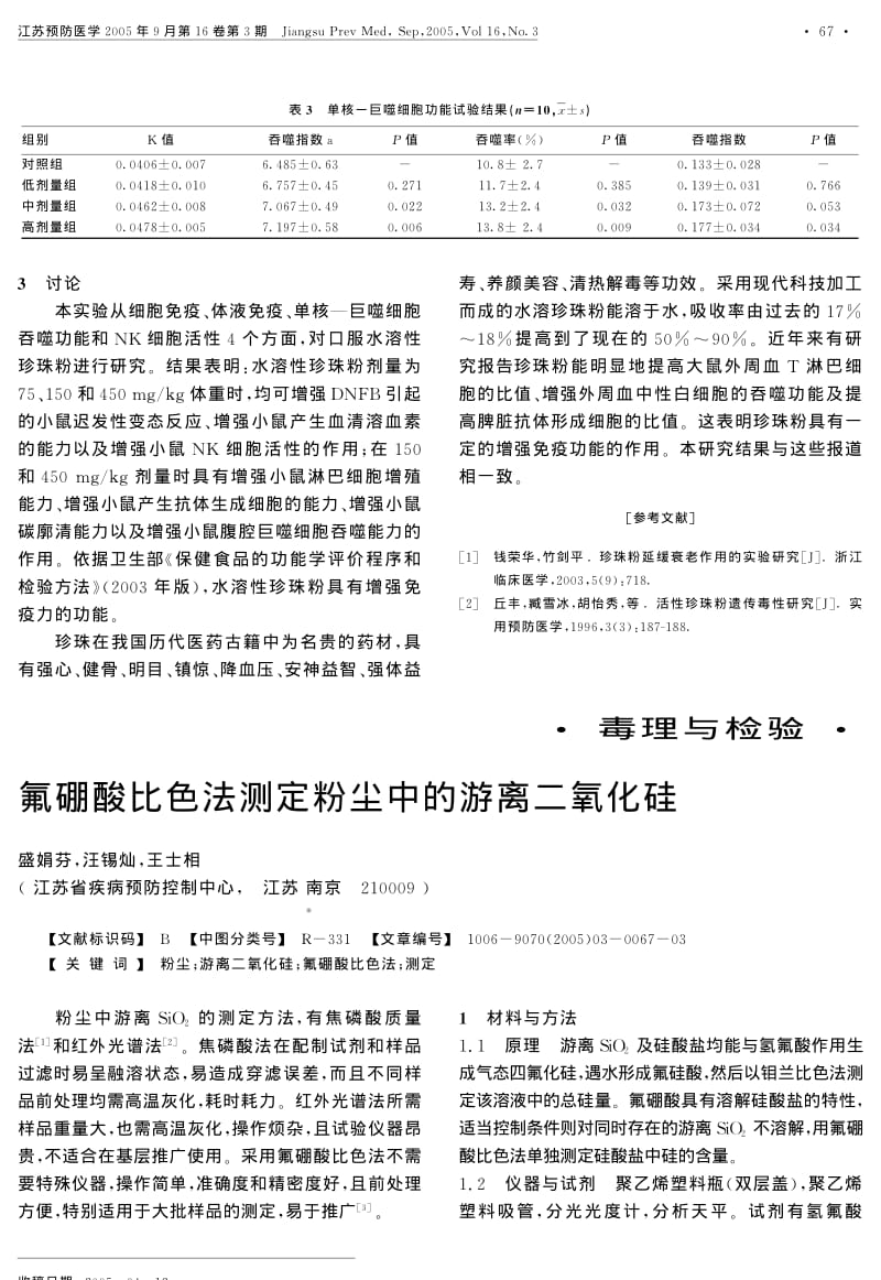 氟硼酸比色法测定粉尘中的游离二氧化硅.pdf_第1页