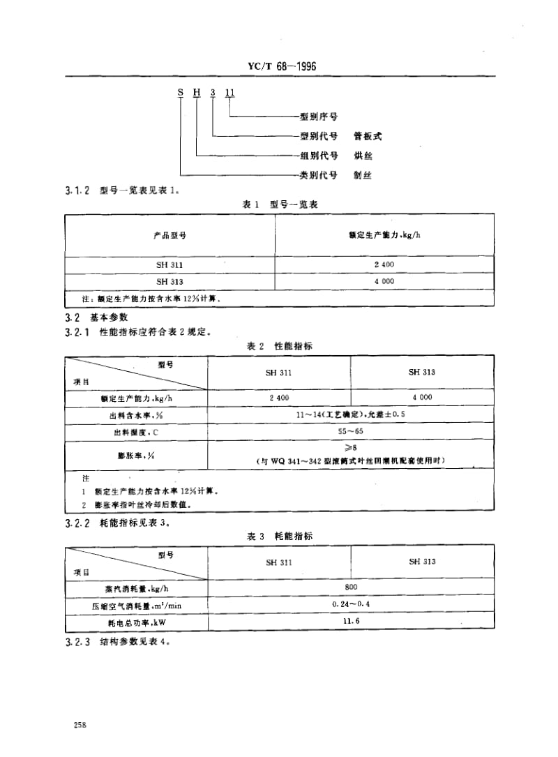 YCT 68-1996 烟草机械　SH311、SH313型管板式环型烘丝机.pdf_第3页