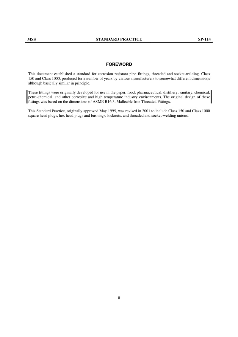 MSS SP-114-2007 Corrosion Resistant Pipe Fittings Threaded And Socket Welding Class 150 and 1000.pdf_第3页